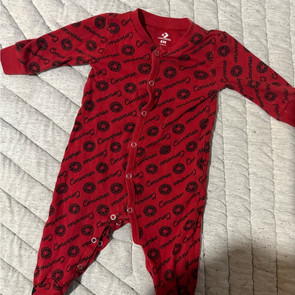 Converse Red Printed Kids One Piece